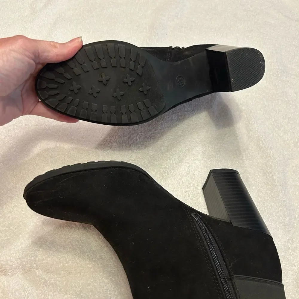 a new day Black Ankle Booties with Block Heel